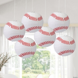 Baseball Hanging Paper Lanterns Set-6Pk